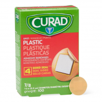 CURAD&reg; Plastic Adhesive Bandages, Spot - 7/8"