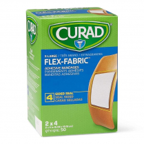 CURAD&reg; Flex-Fabric&trade; Adhesive Bandages, 2" x 4&rdquo; - Strips