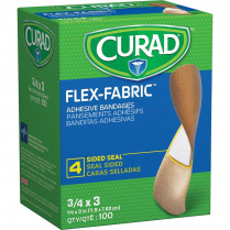 CURAD&reg; Flex-Fabric&trade; Adhesive Bandages, &frac34;" x 3&rdquo; - Strips