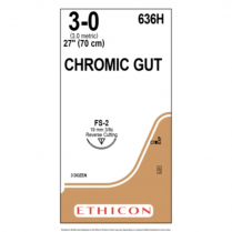 ETHICON&reg; Chromic Gut Suture, 636H (3-0 w/FS-2 Needle)
