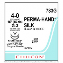 PERMAHAND&reg; Silk Suture, 783G (4-0 w/G-3 Needle)