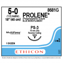 PROLENE&reg; Polypropylene Suture 8681G (5-0 w/PS-3 Needle)
