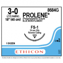 PROLENE&reg; Polypropylene Suture 8684G (3-0 w/FS-1 Needle)