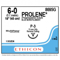 PROLENE&reg; Polypropylene Suture 8695G (6-0 w/P-3 Needle)