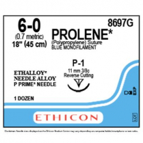 PROLENE&reg; Polypropylene Suture 8697G (6-0 w/P-1 Needle)