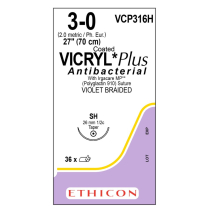 COATED VICRYL&reg; Plus Antibacterial (polyglactin 910) Suture VCP316H (3-0 w/SH Needle)