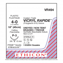 VICRYL RAPIDE&trade; (Polyglactin 910) Suture VR494 (4-0, 18", P-3 Needle)