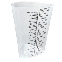 Med-Rx Graduated Triangular Measuring Container, Translucent w/Black, 1000mL