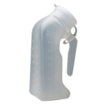 Medegen&reg; Male Urinal w/Lid, Transparent, 1qt