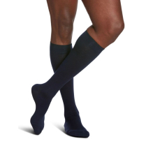 Sigvaris All-Season Merino Wool Men's Stockings, 15-20mmHg, Size C, Navy