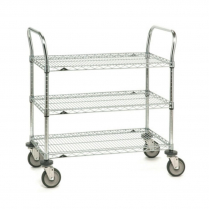 Metro&reg; SP Series Utility Cart with Chrome Wire Shelves, 24" x 48"