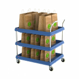 Metro&reg; Deep Ledge Utility Cart, 3 Shelves, Gray, 20" x 30"