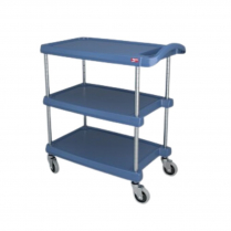 Metro&reg; myCart Series Utility Cart, 16" x 27", 3 Shelves, Blue w/Microban - Request Quote for Pricing