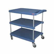 Metro&reg; myCart Series Utility Cart, 20" x 30", 3 Shelves, Blue w/Microban - Request Quote for Pricing