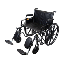 Dynarex DynaRide Bariatric Wheelchair, 22" x 18" Seat, Detachable Desk Armrests & Elevating Leg Rests