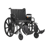 Dynarex DynaRide Bariatric Wheelchair, 22" x 18" Seat, Detachable Desk Armrests & Elevating Leg Rests
