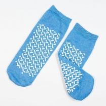 Dynarex&reg; Non-Skid Double Sided Slipper Socks, Large (Sky Blue)