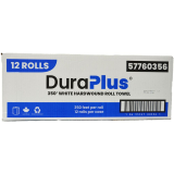 DuraPlus&reg; Hardwound Paper Towel, White, 7.8" x 350&rsquo;