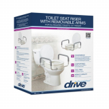 Drive&reg; Premium Raised Toilet Seat w/Removable Arms, Elongated Seat