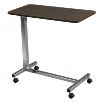 Drive&reg; Non-Tilt Overbed Table, Walnut Top, Silver Vein Base and Mast