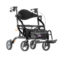 Drive&reg; Airgo Fusion F20 Side-Folding Rollator & Transport Chair, Black