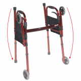 Drive&reg; Deluxe Folding Travel Walker w/5" Wheels, Red