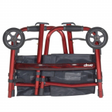 Drive&reg; Deluxe Folding Travel Walker w/5" Wheels, Red