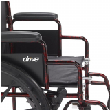 Drive&reg; Rebel Wheelchair, Red, 18" x 16" Seat, Detachable Desk Armrests & Footrests