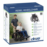 Drive&reg; Rebel Wheelchair, Red, 18" x 16" Seat, Detachable Desk Armrests & Footrests