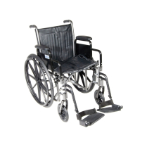 Drive&reg; Silver Sport 2 Wheelchair, 18", Swing Away Footrest, Detachable Desk Arm