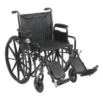 Drive&reg; Silver Sport 2 Wheelchair, 20", Swing Away Elevating Legrest, Detachable Desk Arm