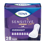 TENA&reg; Sensitive Care Overnight Pads,  Extra Coverage