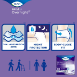 TENA&reg; Overnight Super Protective Underwear, M (fits waist sizes 86-112cm)