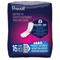 Prevail&reg; Incontinence Bladder Control Pads, Moderate Absorbency, Long Length
