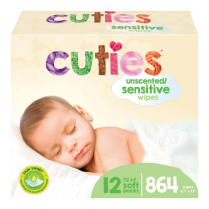 Cuties&reg; Sensitize Unscented Baby Wipes, Soft Pack w/Press-Open Lid