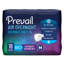 Prevail Air&trade; Overnight Incontinence Adult Brief, Size 2 (45" - 62")