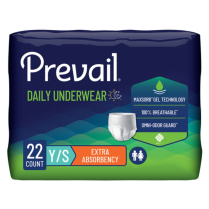 Prevail&reg; Unisex Incontinence Underwear, Extra Absorbency, Youth/Small Adult (20" - 34")