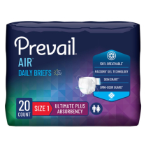 Prevail&reg; Air Incontinence Brief, Ultimate Plus Absorbency, Size 1 (26" - 48")