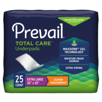 Prevail&reg; Incontinence Underpads, Super Absorbent, 30" x 30"