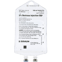 BBraun&trade; 5% Dextrose Injection USP, 100mL Fill in 150mL PAB&reg; Container