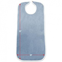 Priva&trade; Waterproof Mealtime Protector with Snaps, Terry Blue