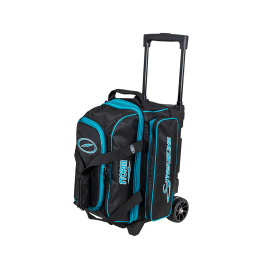 2-Ball Steamline Bowling Bag (Black/Aqua) Front
