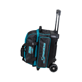 2-Ball Steamline Bowling Bag (Black/Aqua) Side