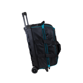 3-Ball Streamline Bowling Bag (Black/Aqua) Backside