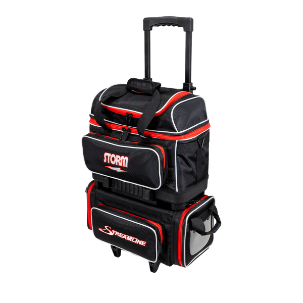 4-Ball Streamline Bowling Bag (Black/Red) Front