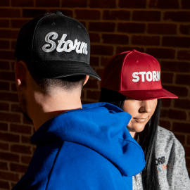 Storm Script Black Snapback Hat