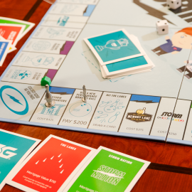 Storm Bowling Monopoly-Style Board Game BOX GAME IN USE