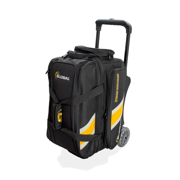 900 Global 2-BALL DELUXE ROLLER Bowling Bag BLACK/GOLD