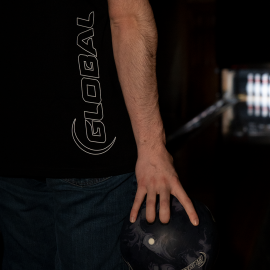 900 Global Black Reserve T-Shirt Modeled