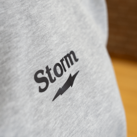 Women&rsquo;s Fleece Crew (Cloudline Gray) Storm Logo